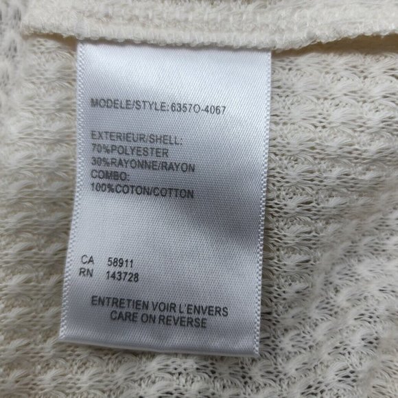 Tribal Jeans Women's Top Size XS‎ Bone Waffle Embroidery Detail Long Sleeve New - Picture 4 of 16